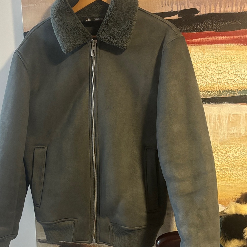 Men's Green Grey Bomber Jacket
